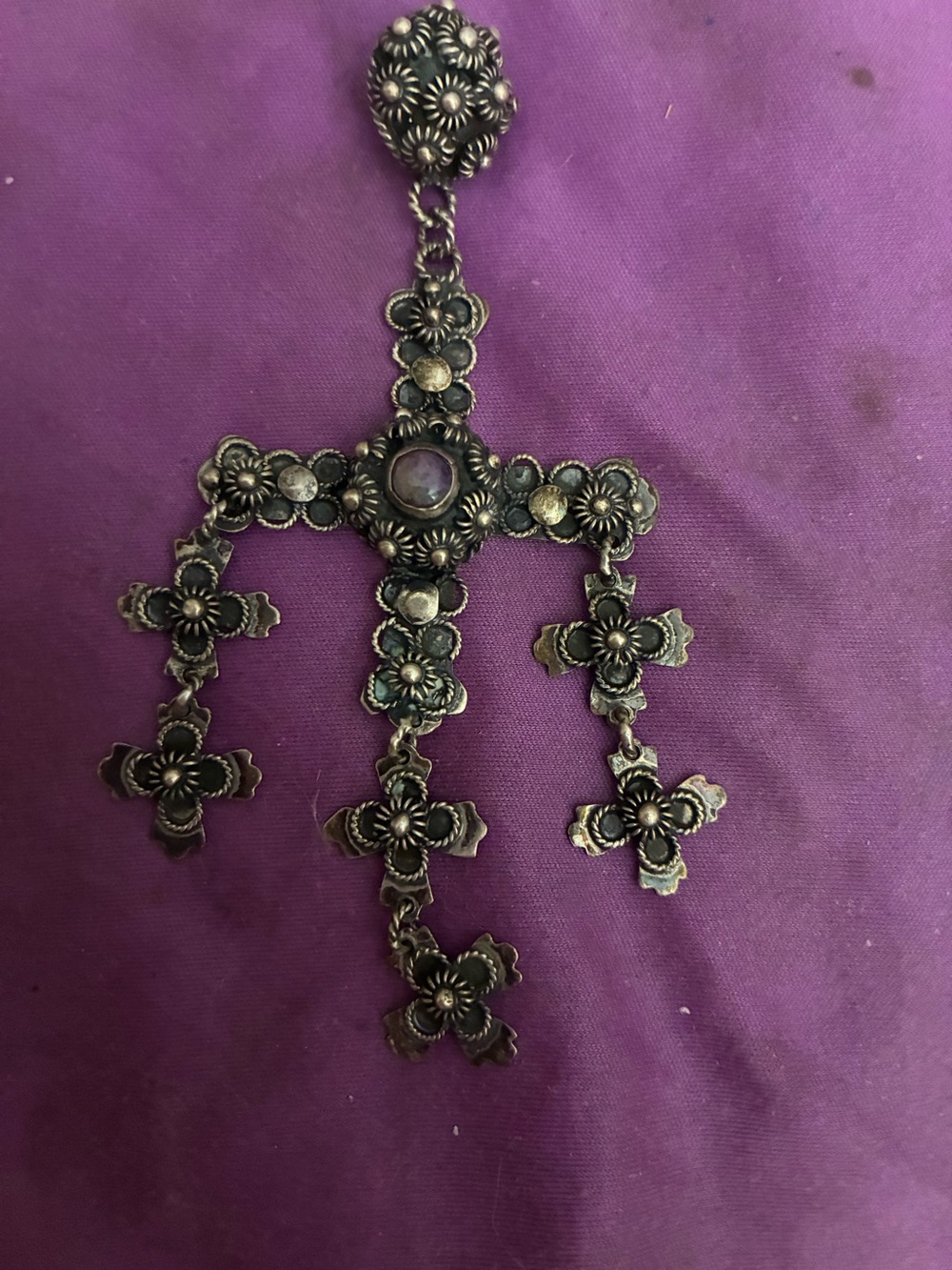 Ornate Mexican Wedding Cross Pendant